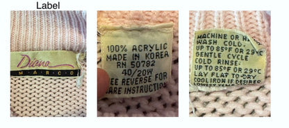 80s vintage pastel novelty cheerleader chunky knit sweater