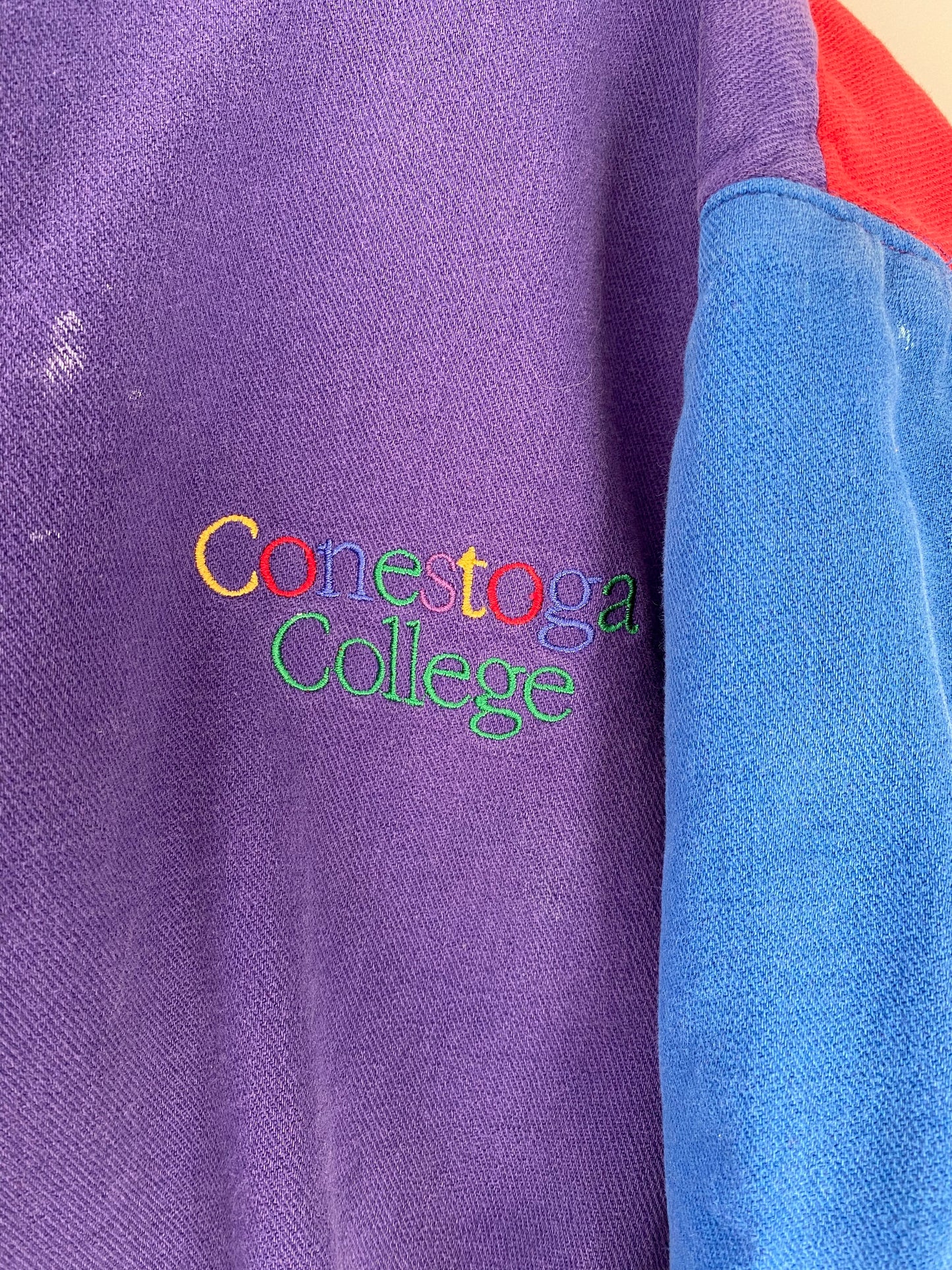 90s vintage rainbow contrast colorblock retro graphic pullover sweatshirt