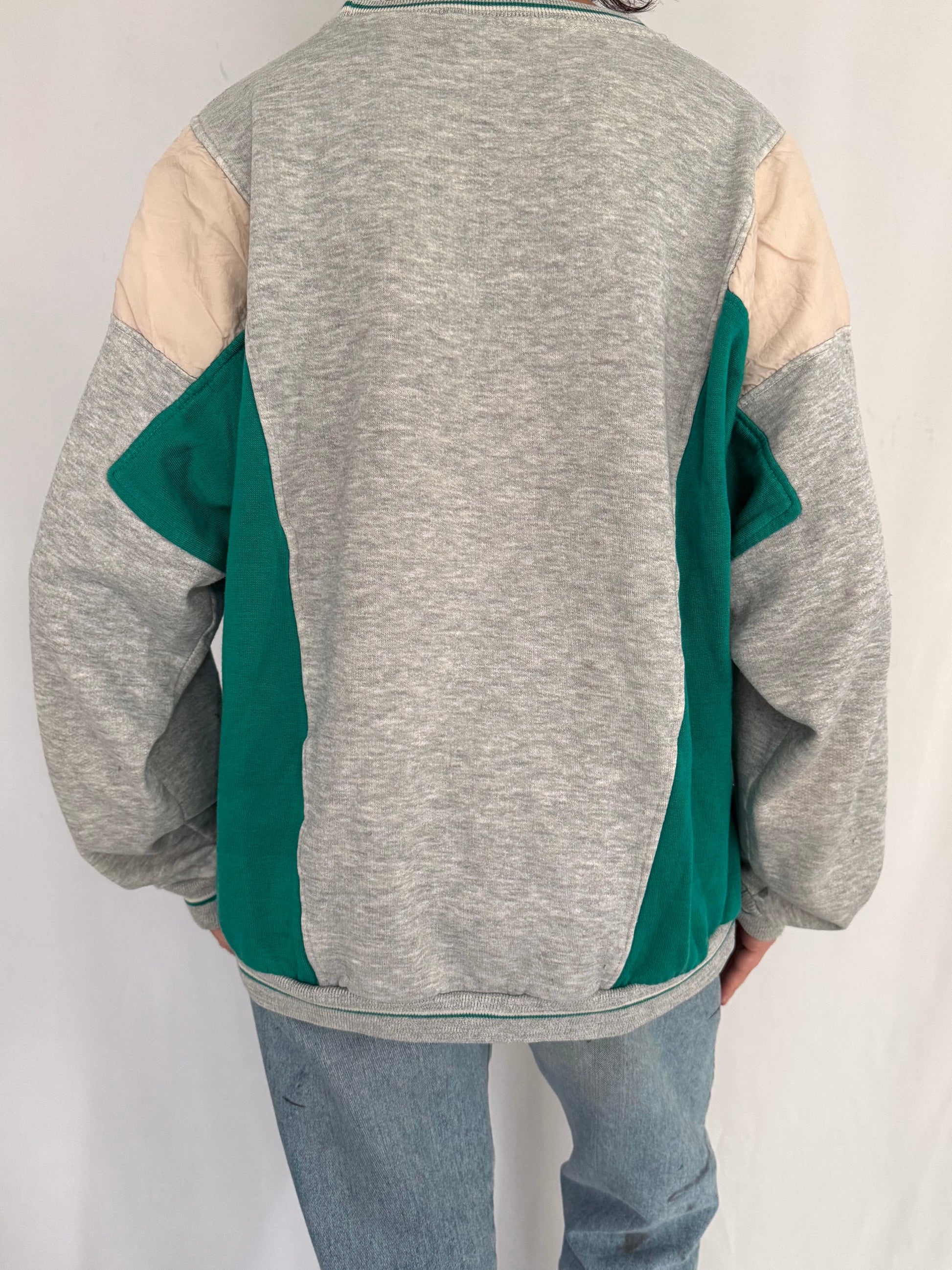 80s vintage multicolor colorblock retro graphic crewneck pullover sweatshirt