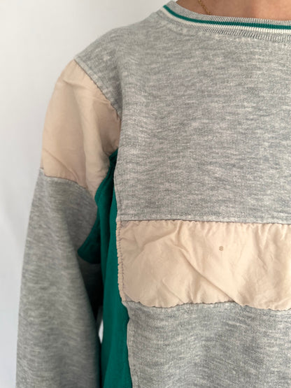 80s vintage multicolor colorblock retro graphic crewneck pullover sweatshirt