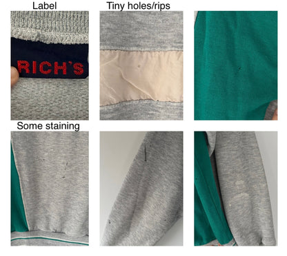 80s vintage multicolor colorblock retro graphic crewneck pullover sweatshirt