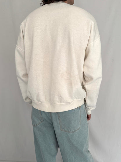 90s vintage white jesus religious graphic crewneck pullover sweater