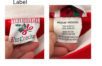 90s vintage red animals christmas graphic pullover sweatshirt – medium