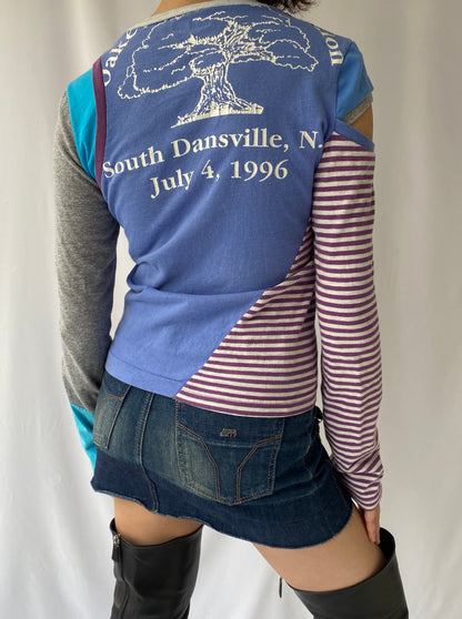 y2k vintage multicolor patchwork long sleeved tee shirt 