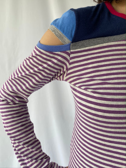 y2k vintage multicolor patchwork long sleeved tee shirt 