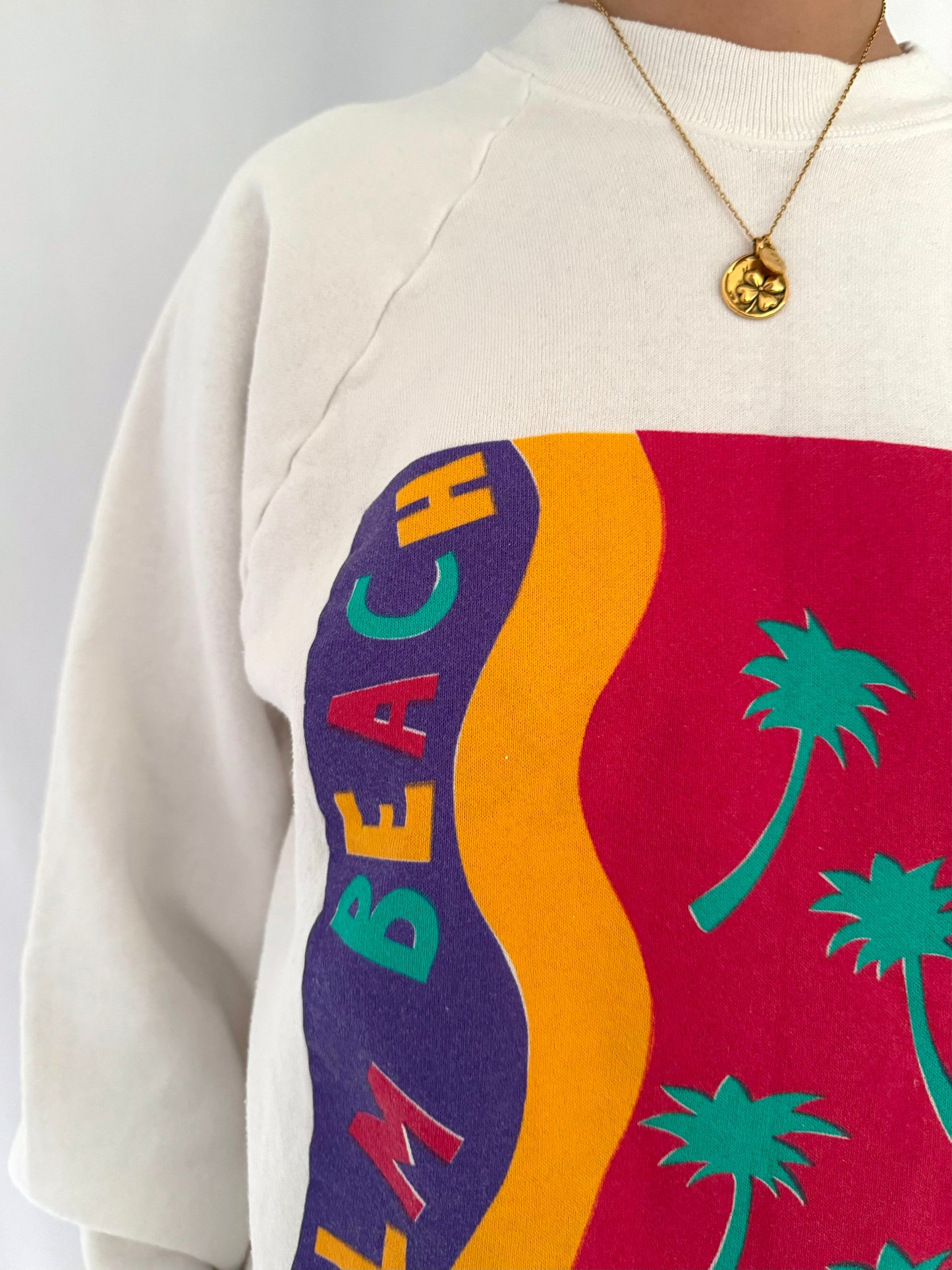 90s vintage palm beach florida graphic unisex pullover sweater