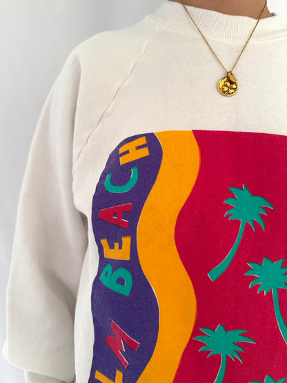 90s vintage palm beach florida graphic unisex pullover sweater