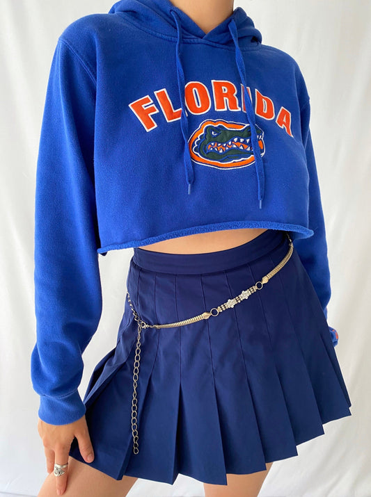 90s vintage florida gators blue orange cropped sweatshirt – small, medium | varsity hoodie pullover sweater USA