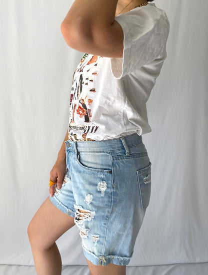 y2k vintage graphic collage hippy peace love short sleeve tee shirt