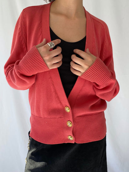 90s vintage coral pink ports 1961 cardigan