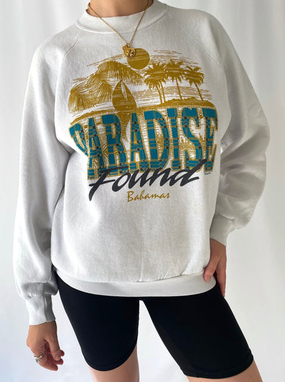 80s vintage Paradise Found bahamas pullover sweatshirt - small | vacation tropical souvenir crewneck sweater