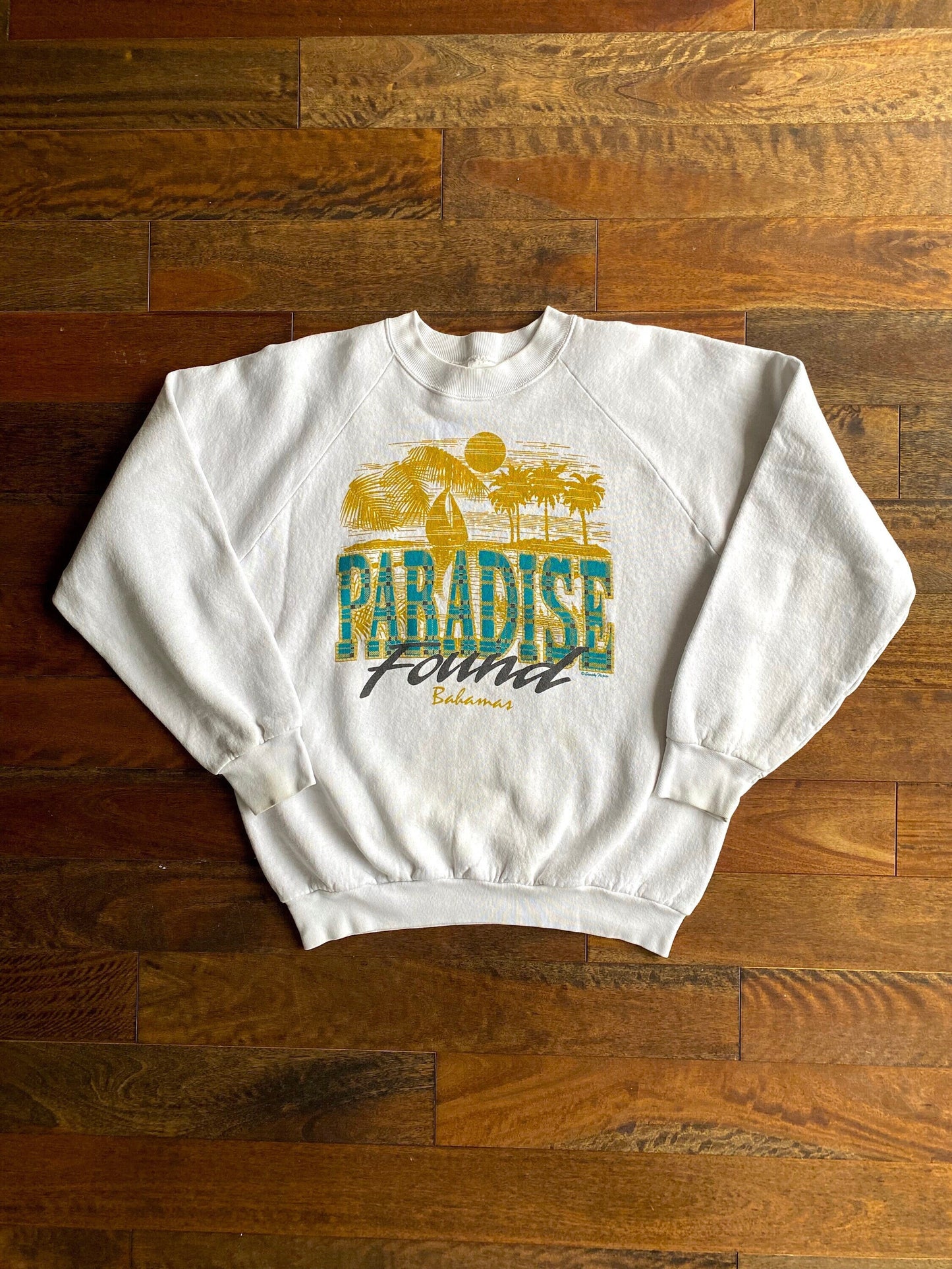 80s vintage Paradise Found bahamas pullover sweatshirt - small | vacation tropical souvenir crewneck sweater