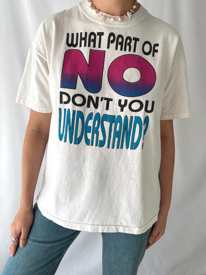 90s vintage colorful what part of no short sleeved tee shirt 