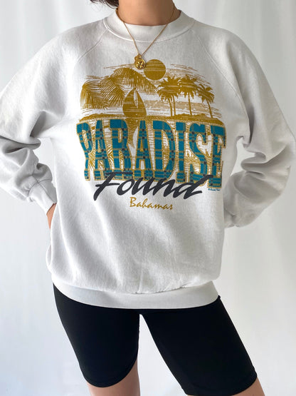 80s vintage Paradise Found bahamas pullover sweatshirt - small | vacation tropical souvenir crewneck sweater