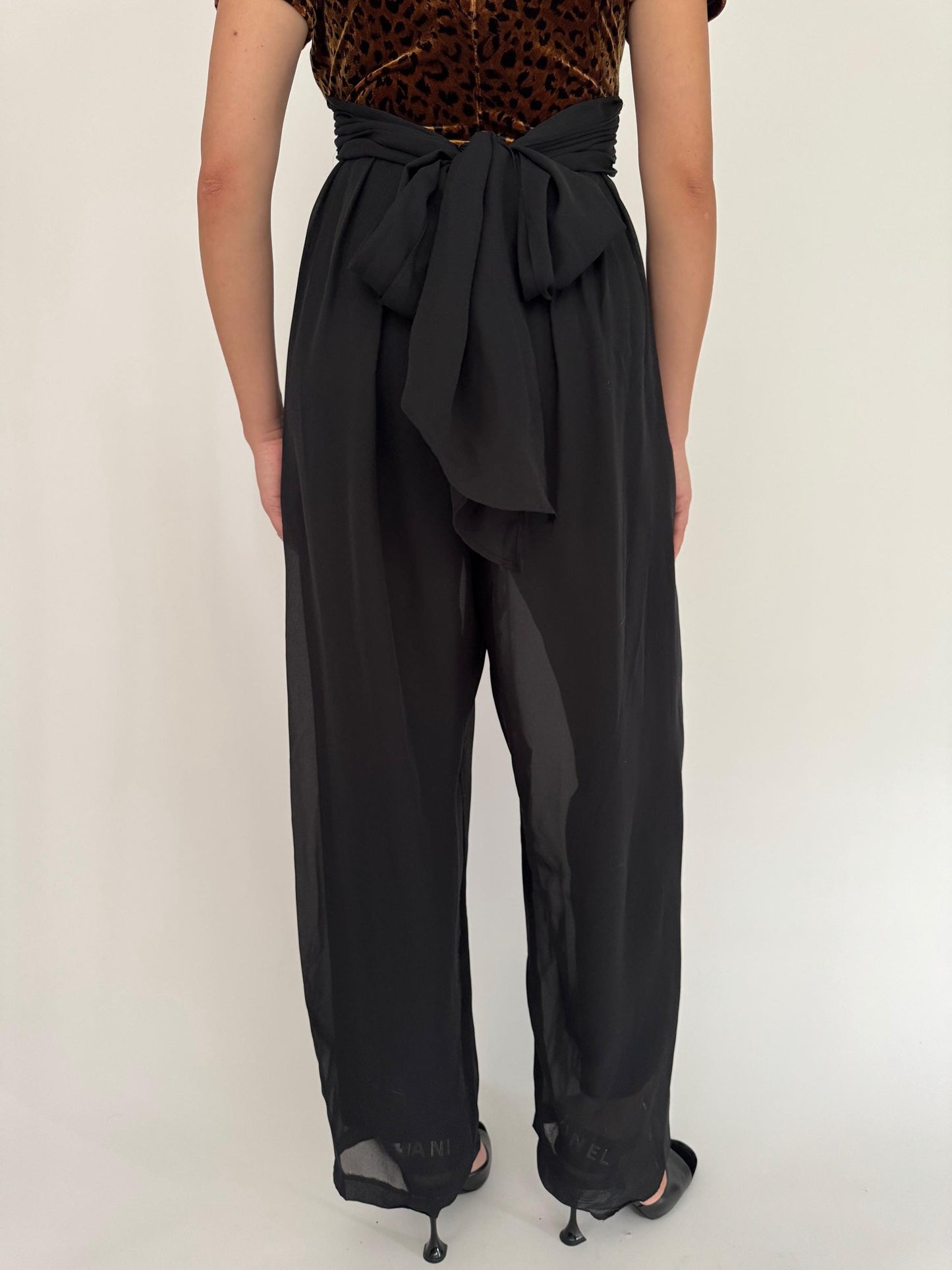 90s vintage animal print velvet pant jumpsuit