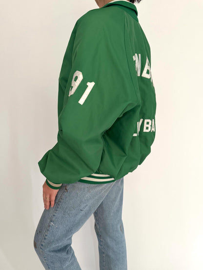 90s vintage green volleyball LISA varsity jacket 