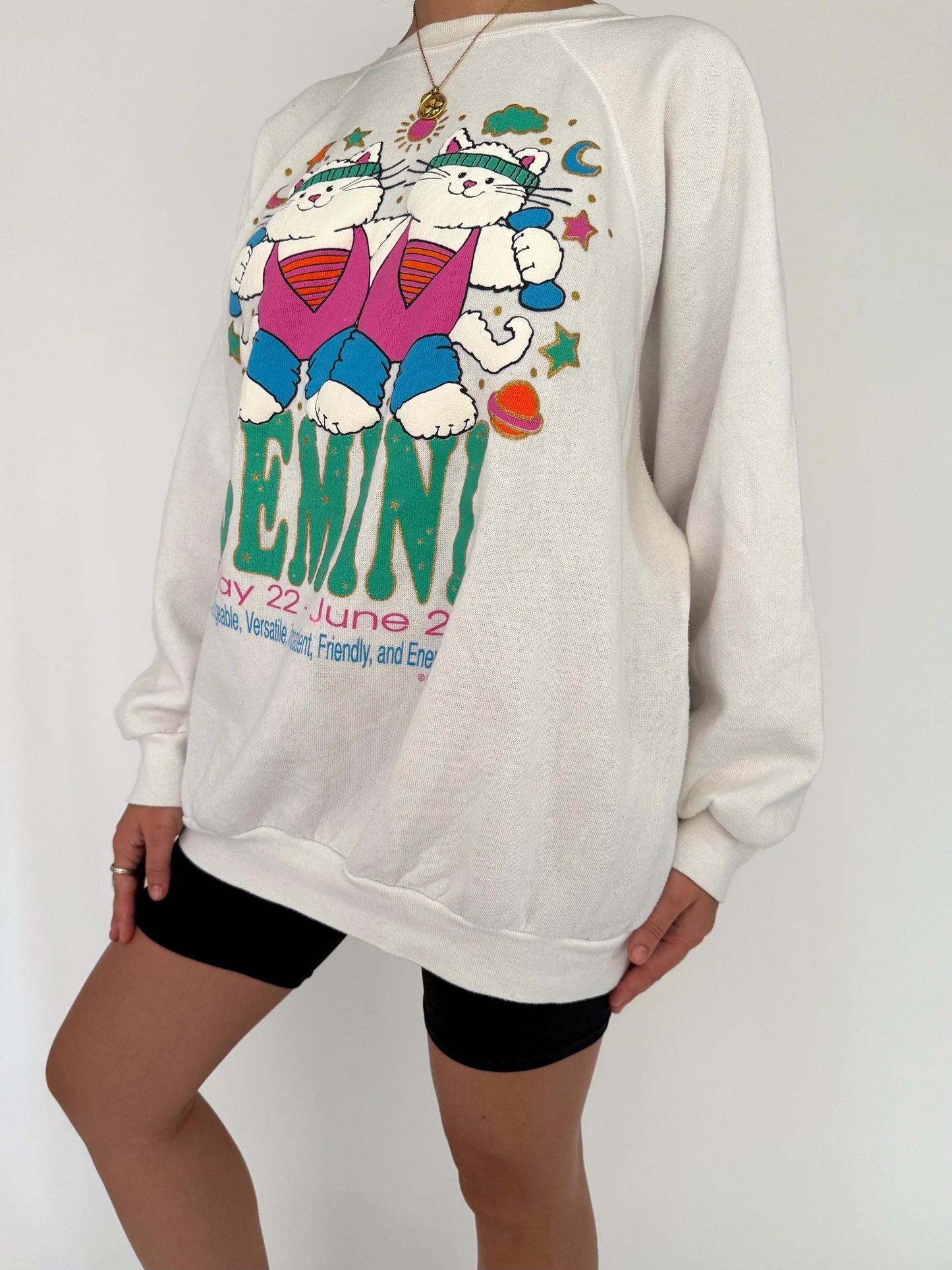 90s vintage gemini zodiac sign horoscope graphic pullover sweatshirt 