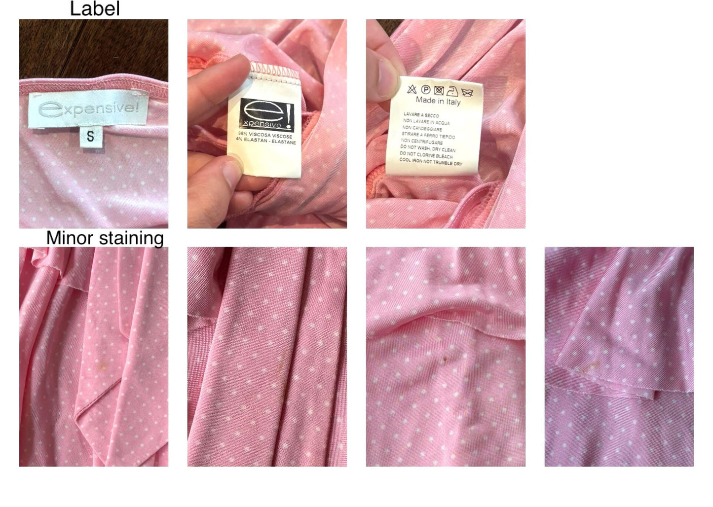 90s vintage pink polka dot ruffled mini skirt – small medium | slinky stretch coquette made in Italy