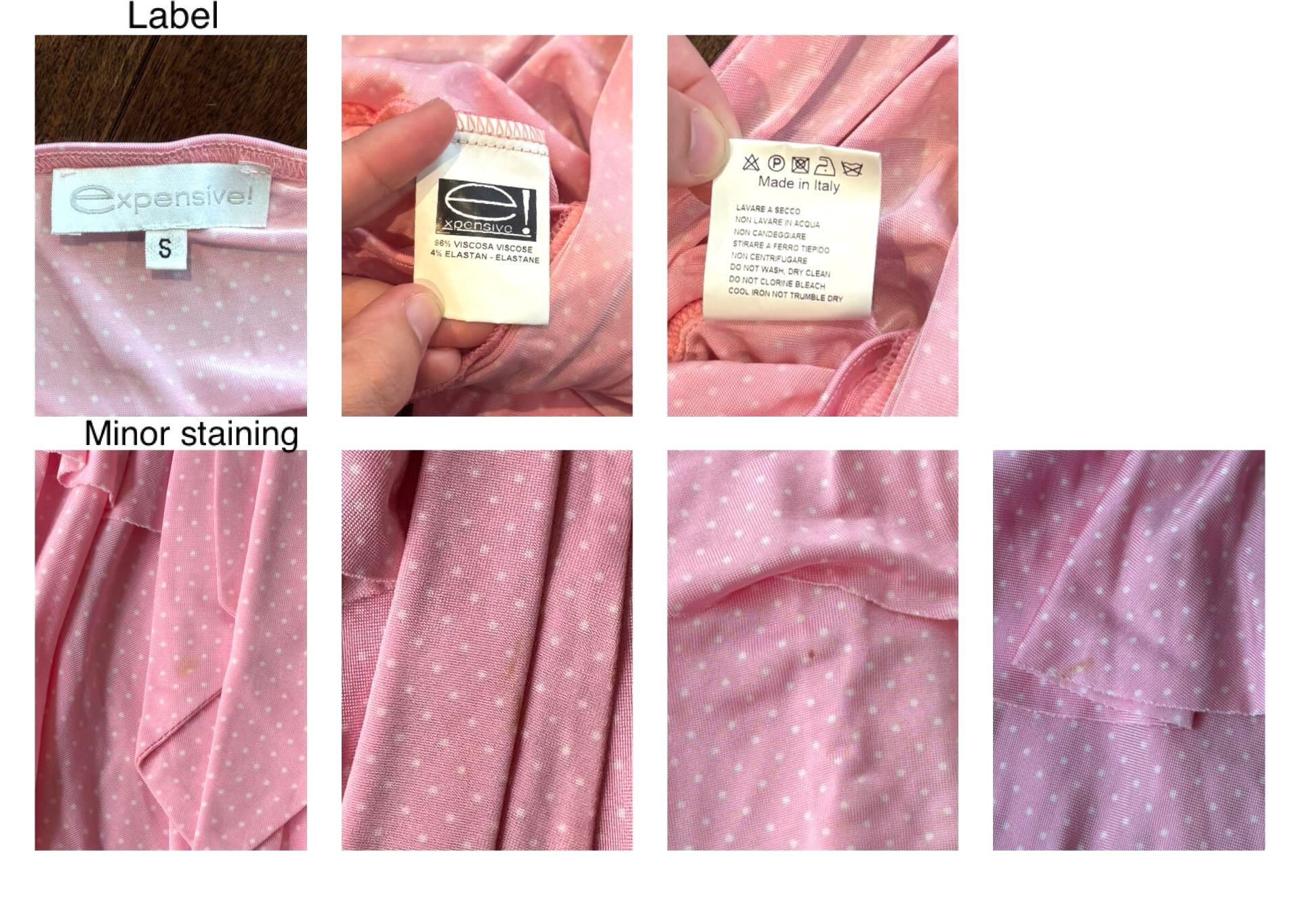 90s vintage pink polka dot ruffled mini skirt – small medium | slinky stretch coquette made in Italy