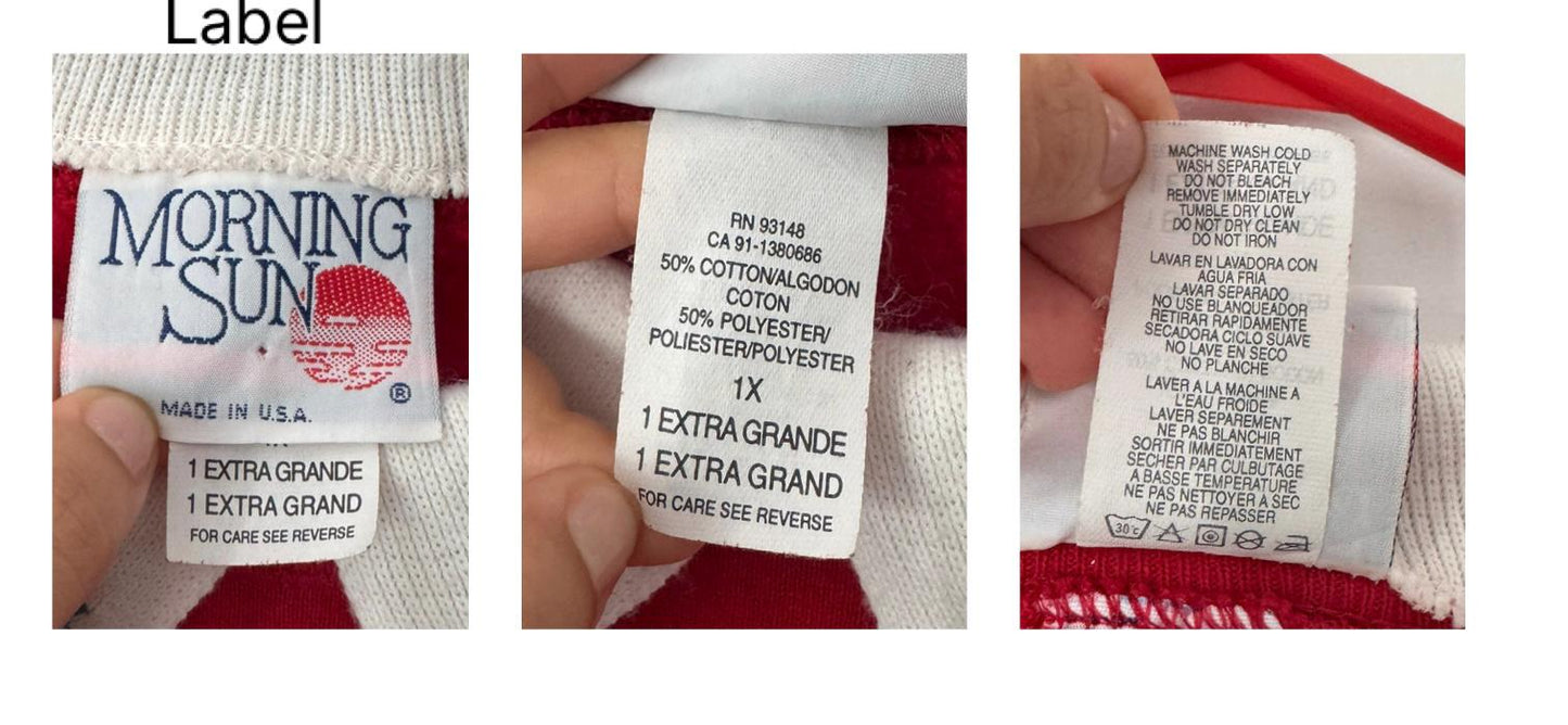 90s vintage red kittens cat Christmas carols graphic pullover sweatshirt – large 1X XL