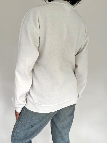 90s vintage festive tis the season holiday graphic pullover sweater – medium