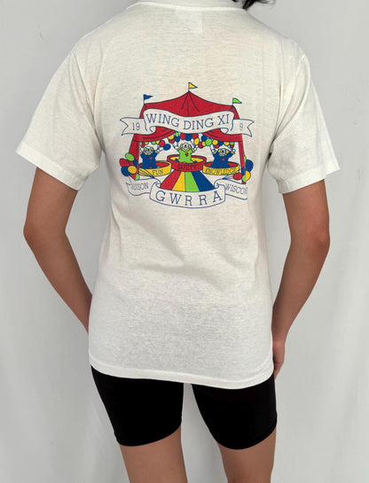 80s vintage rainbow clown double sided graphic tee shirt | made in USA single stitch tshirt
