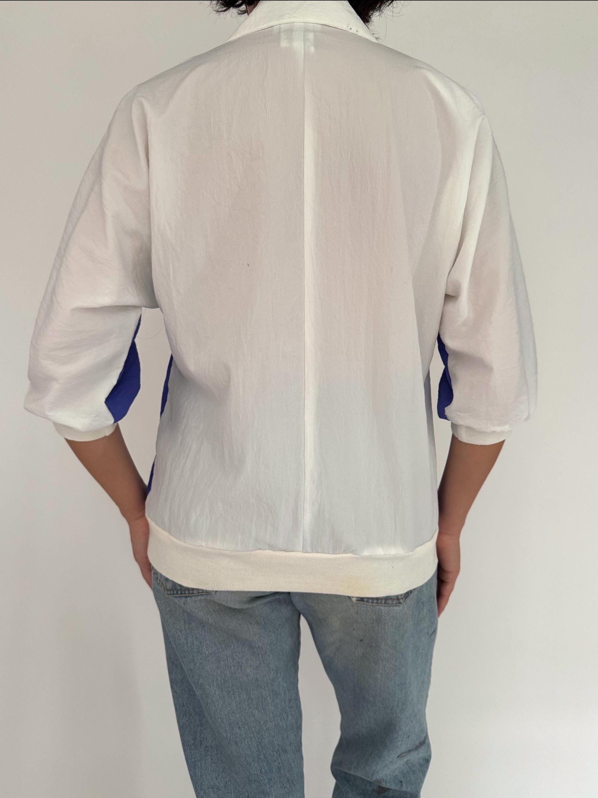90s vintage multicolor geometric windbreaker blouse