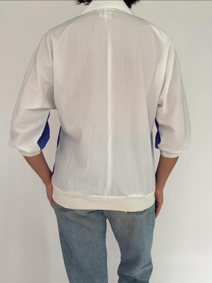 90s vintage multicolor geometric windbreaker blouse