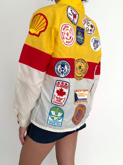 70s vintage striped boy scout patches windbreaker jacket