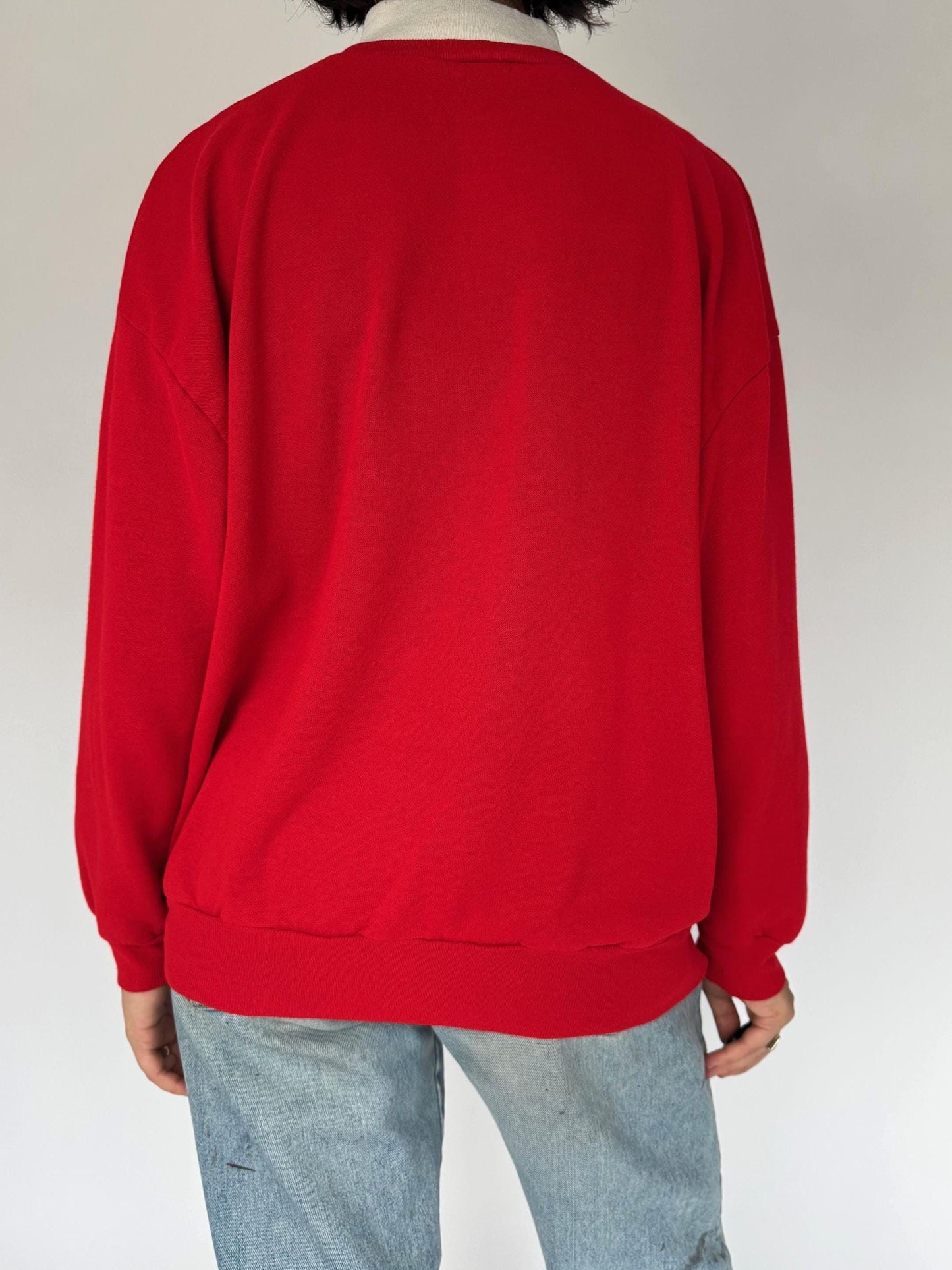 90s vintage red kittens cat christmas graphic pullover sweatshirt – small