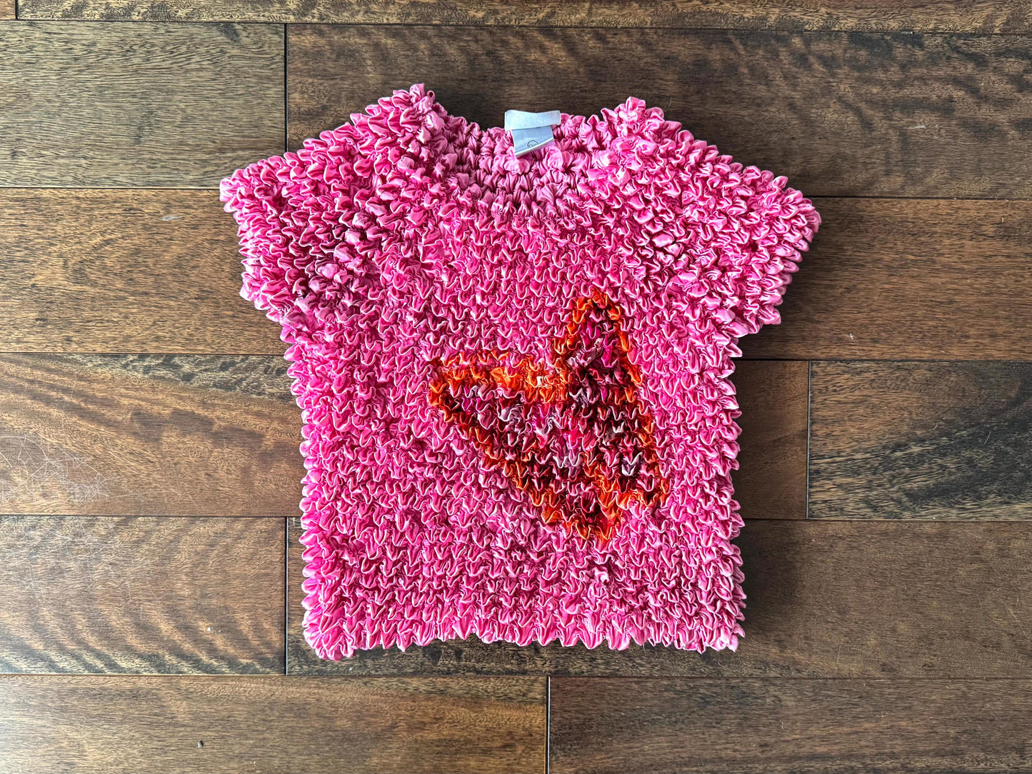 90s vintage pink butterfly graphic popcorn crop top