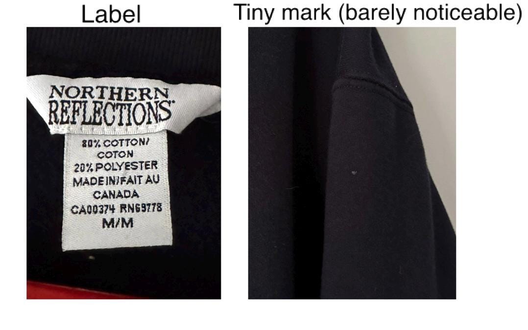 90s vintage blue teddy bear winter sleigh graphic pullover sweatshirt – medium