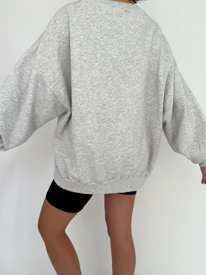 90s vintage grey cow animal outdoor farm graphic pullover sweatshirt