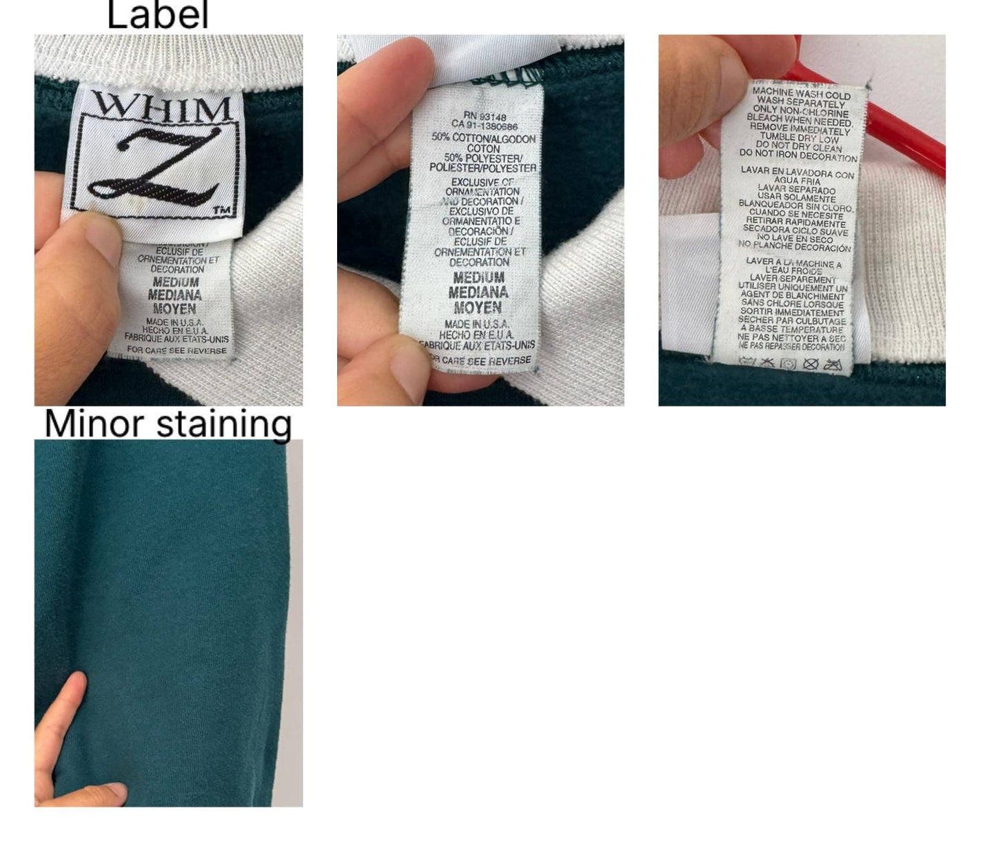 90s vintage green winter wonderland bird graphic pullover sweatshirt – medium