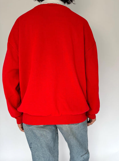 90s vintage red kittens cat christmas graphic pullover sweatshirt – large