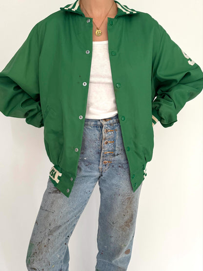 90s vintage green volleyball LISA varsity jacket 