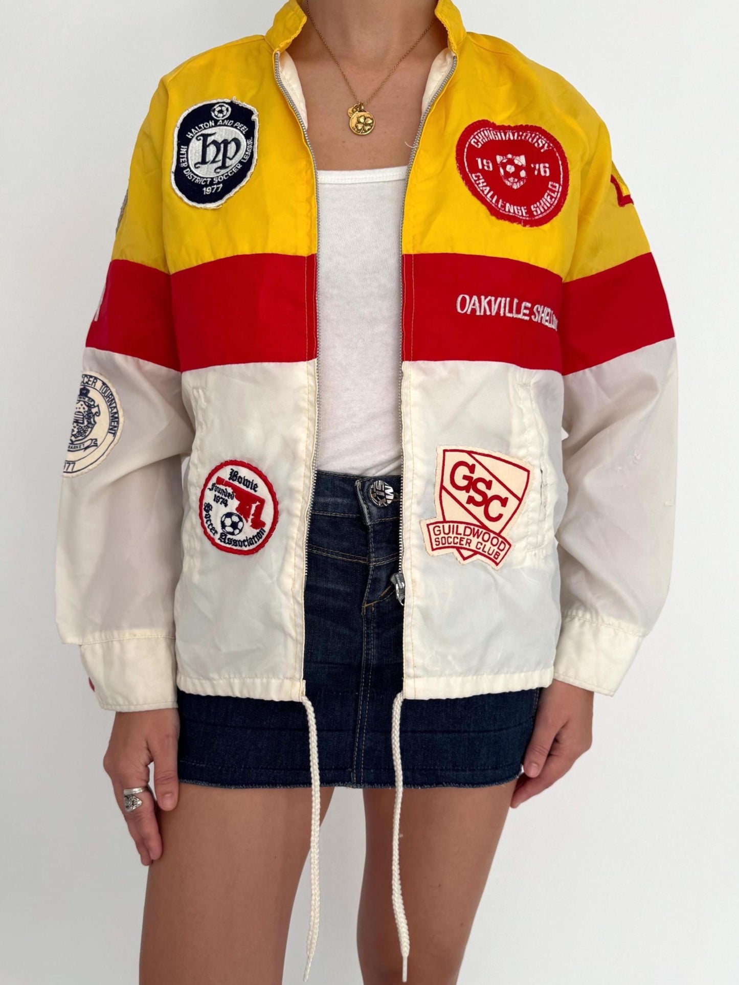70s vintage striped boy scout patches windbreaker jacket