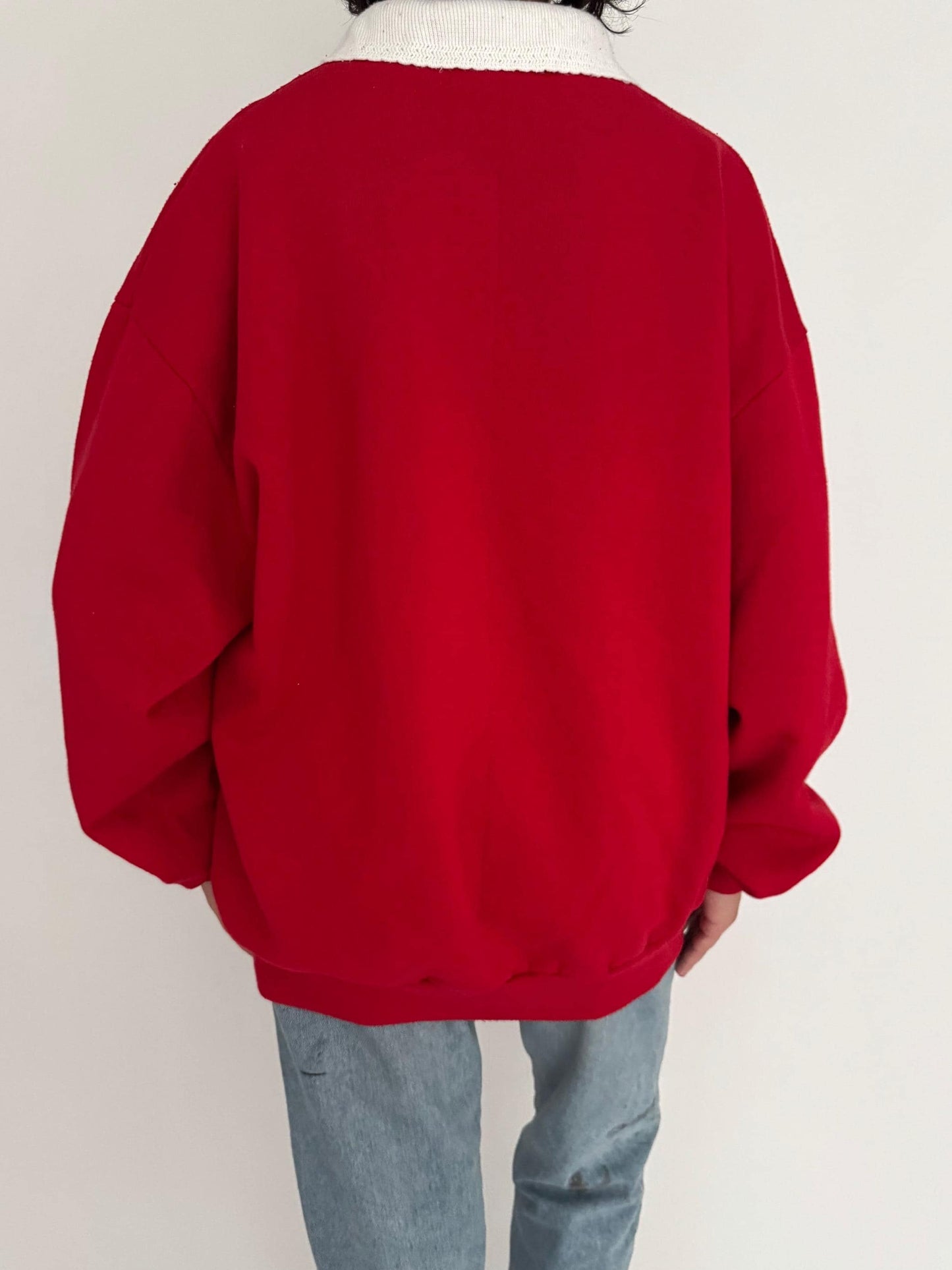 90s vintage red kittens cat Christmas carols graphic pullover sweatshirt – large 1X XL