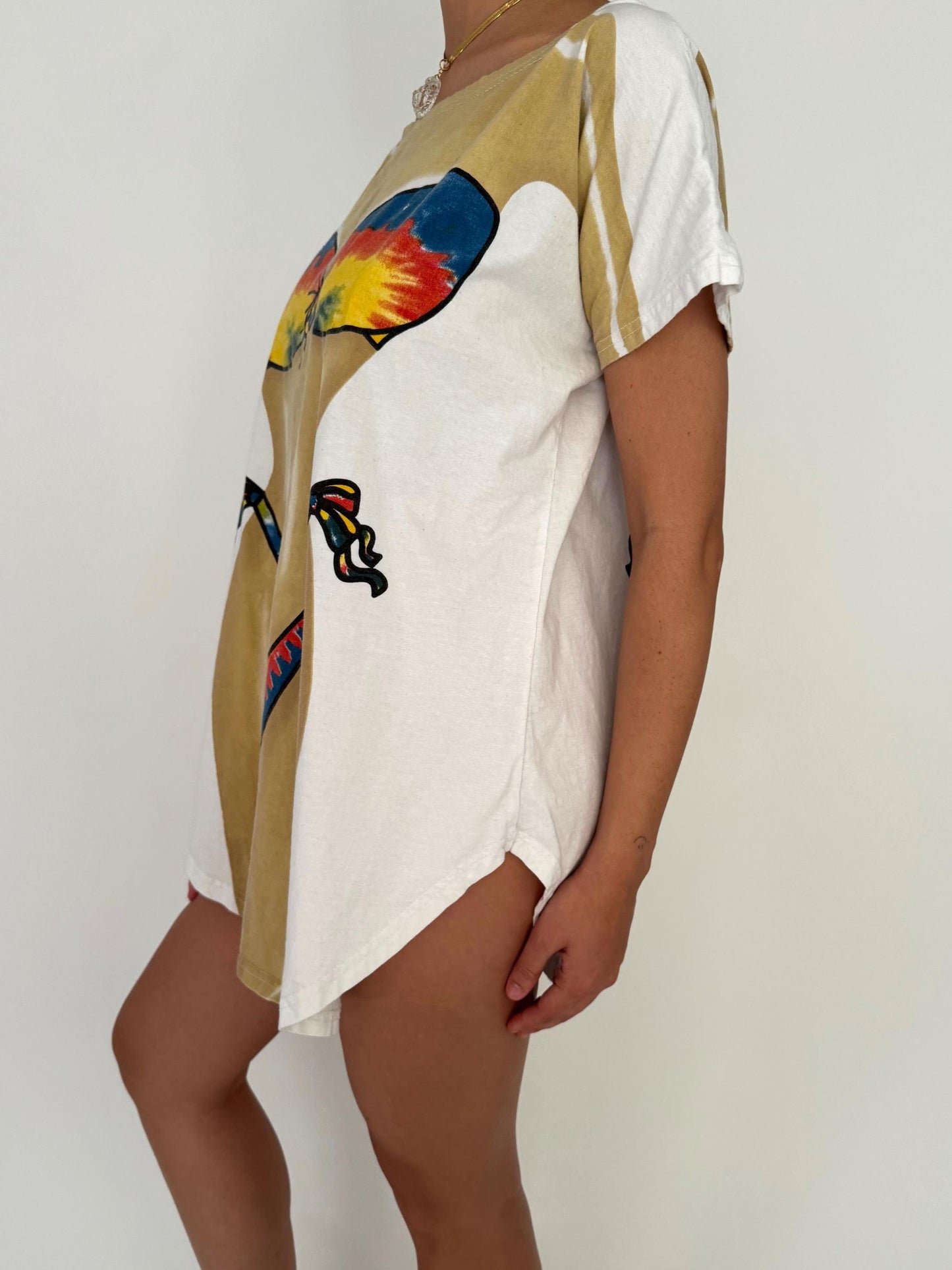 90s vintage bikini body graphic beach tee shirt dress – one size | LA imprints novelty vacation cover up