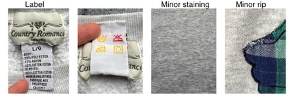 90s vintage plaid flannel cat long sleeved fleece pajama dress – large