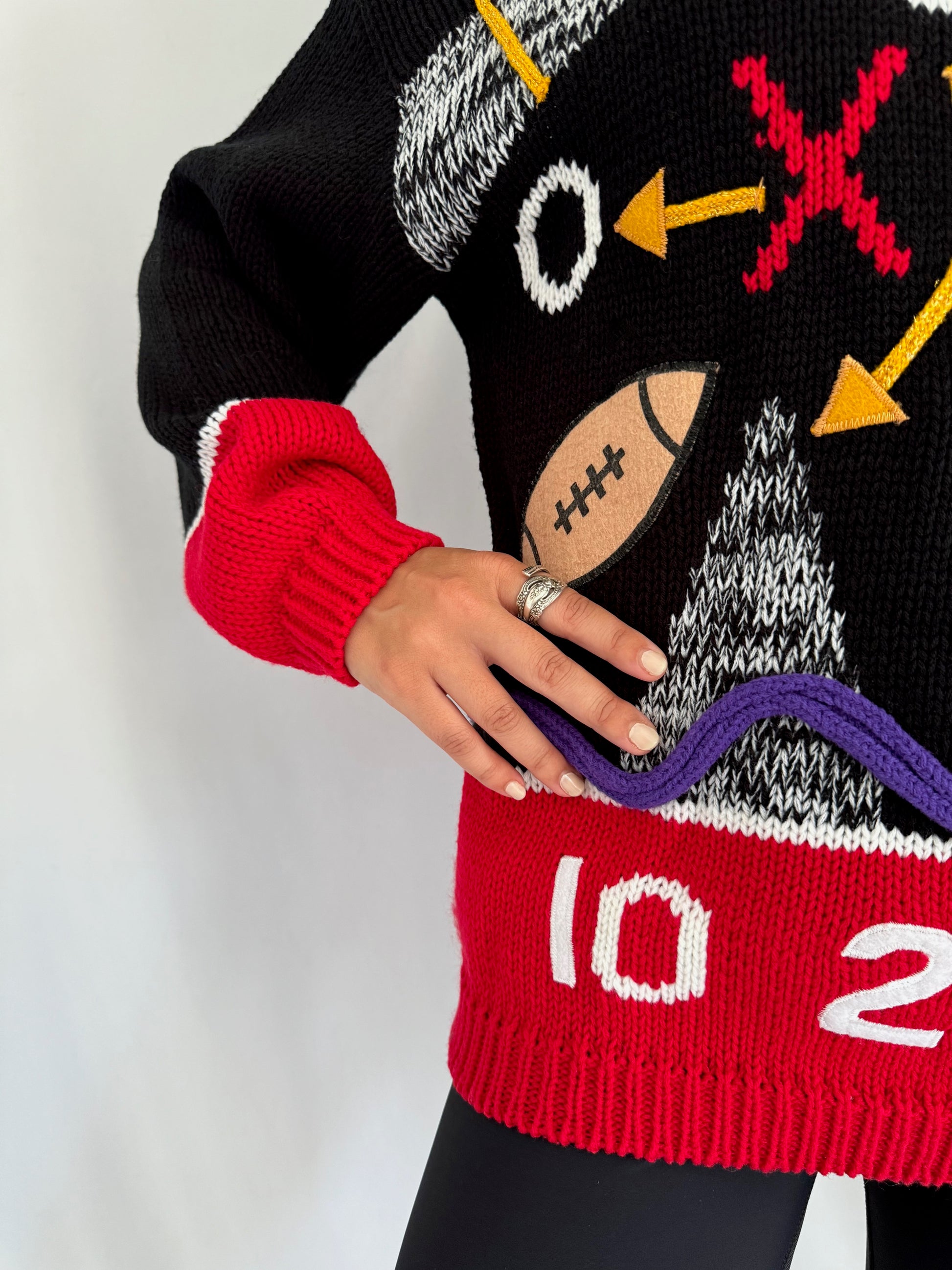 80s vintage multicolor funky abstract print knit sweater