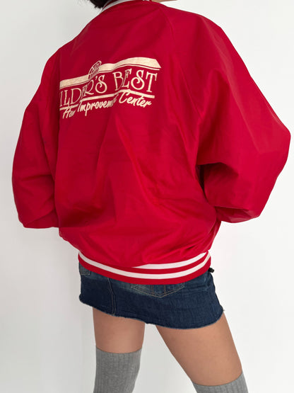 90s vintage red Builders Best bomber jacket 