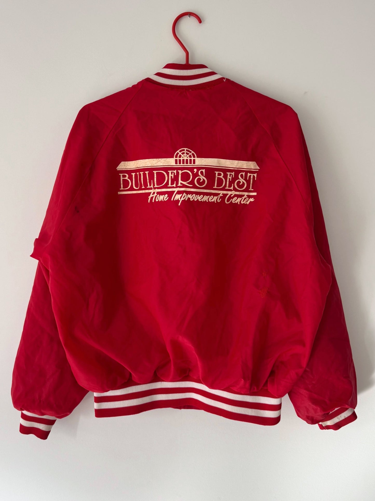 90s vintage red Builders Best bomber jacket 