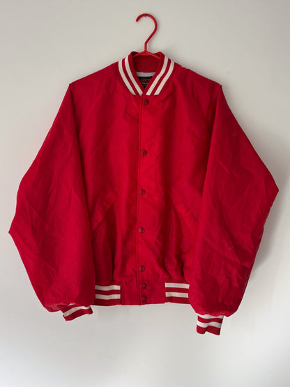 90s vintage red Builders Best bomber jacket 