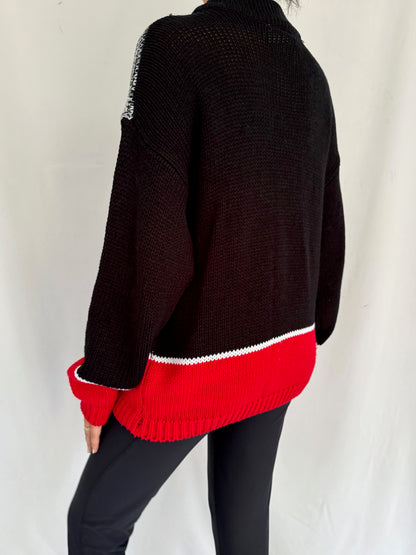80s vintage multicolor funky abstract print knit sweater